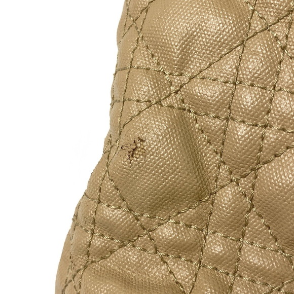 Dior Panarea  Cannage Shoulder Canvas Tote Bag Beige Christian - Picture 1 of 7